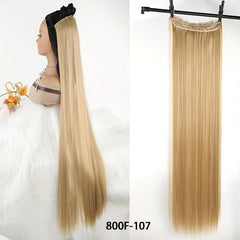 6 Cm Long Straight Hair Extension Synthetic Hair Piece Wig Heat Resistant