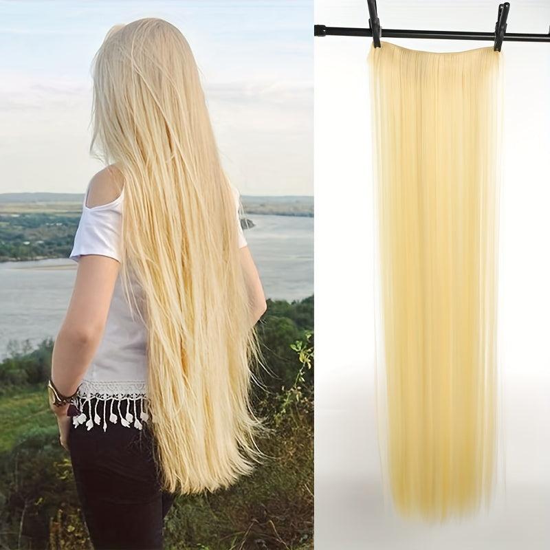 6 Cm Long Straight Hair Extension Synthetic Hair Piece Wig Heat Resistant