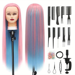 Training Head 71 12 Cm Hairdresser Head Synthetic Fiber Hair Styling Head