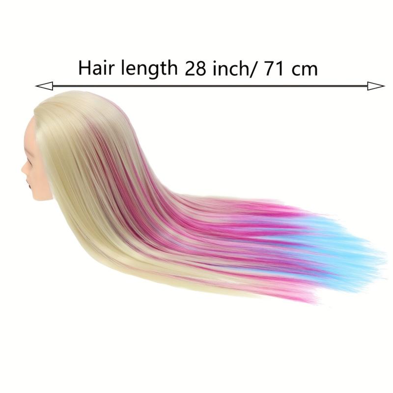 Training Head 71 12 Cm Hairdresser Head Synthetic Fiber Hair Styling Head
