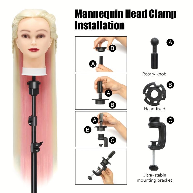Training Head 71 12 Cm Hairdresser Head Synthetic Fiber Hair Styling Head