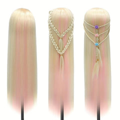 Training Head 71 12 Cm Hairdresser Head Synthetic Fiber Hair Styling Head