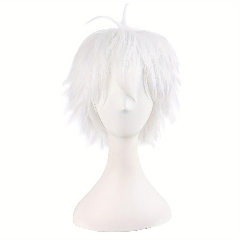 Short Curly Synthetic Wig With Bangs Anime Cosplay Wig