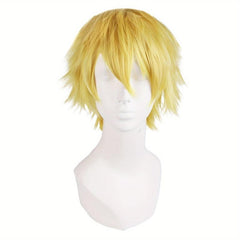 Short Curly Synthetic Wig With Bangs Anime Cosplay Wig