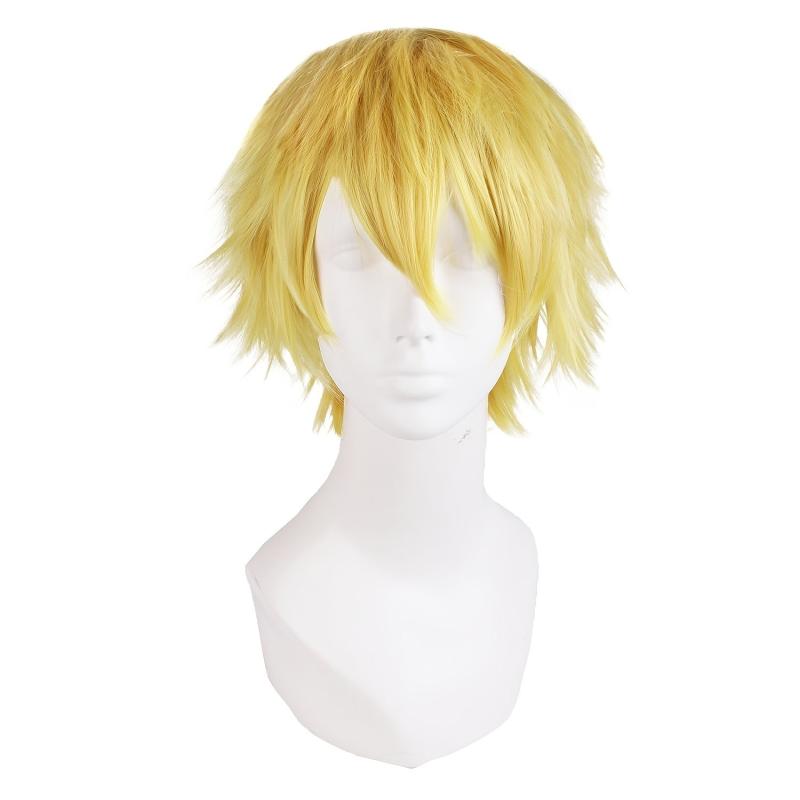 Short Curly Synthetic Wig With Bangs Anime Cosplay Wig