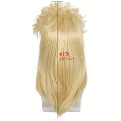 Blonde Straight Cosplay Wig For Men + Wig Cap