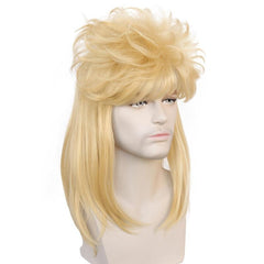 Blonde Straight Cosplay Wig For Men + Wig Cap