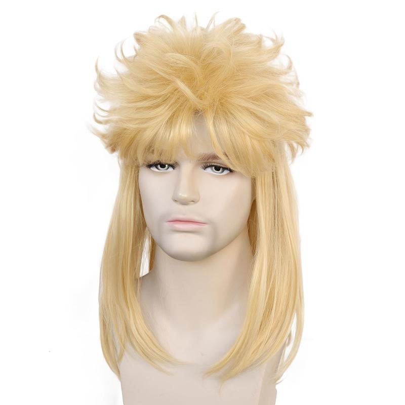 Blonde Straight Cosplay Wig For Men + Wig Cap