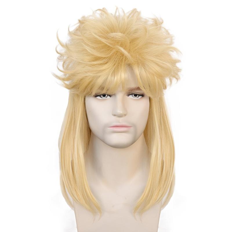 Blonde Straight Cosplay Wig For Men + Wig Cap