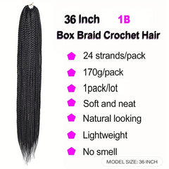 24 Strands 1 Pack 91 44 Cm Box Braids Crochet Hair