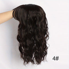 Water Wave Curly Hair Topper Wig with Bangs Clip In Hair Extensions Toppers
