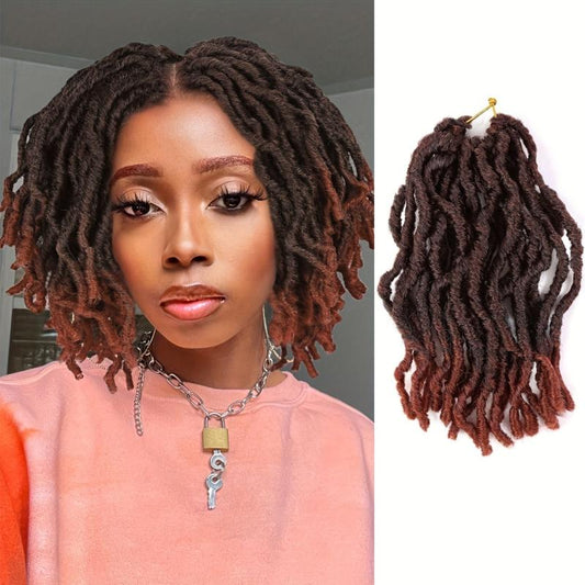 Short Faux Locs Crochet Hair Extensions Ombre Synthetic Crochet Hair