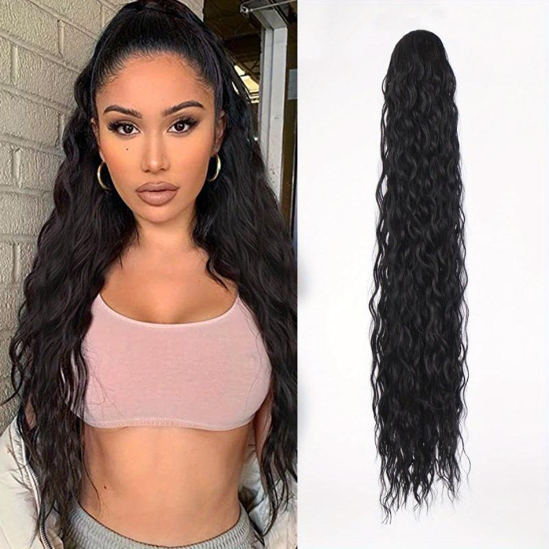 Long Curly Ponytail Extensions Synthetic Clip In Hair