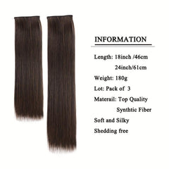 3 Pack 45 72 60 96 Cm Clip Hair Extensions Synthetic Heat Resistant Adds Volume