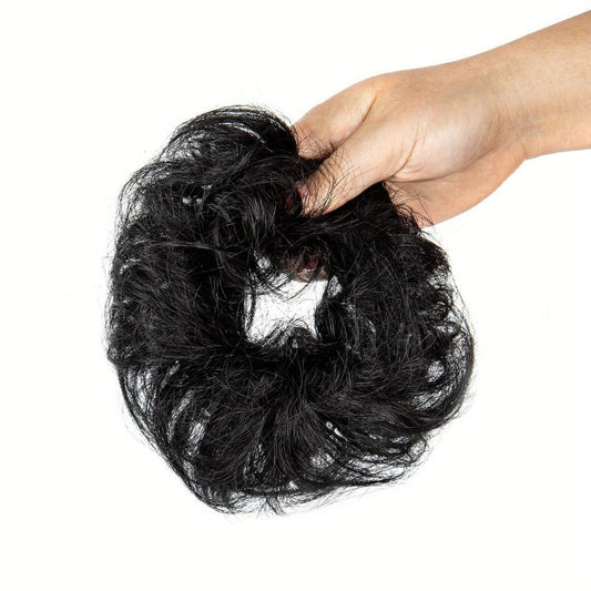 Curly Hair Bun Ponytail Extension Short Human Hairpiece