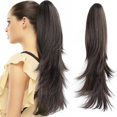 Long Layered Wavy Claw Clip Ponytail Hairpiece Natural Synthetic Wig 55 88 Cm