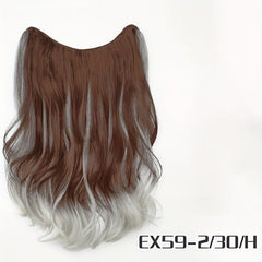 Ombre Long Wavy Hair Pieces Synthetic Clip In Hair Extensions