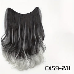 Ombre Long Wavy Hair Pieces Synthetic Clip In Hair Extensions