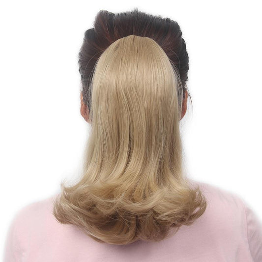 Blonde Curly Ponytail Extension Hairpiece Short Bun Extensions Accessories