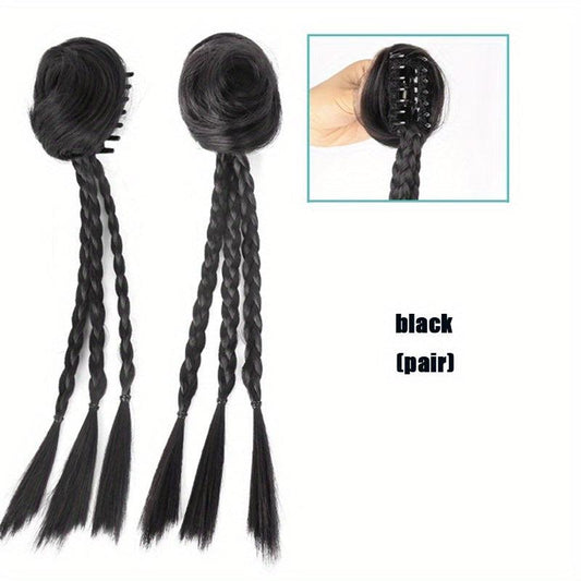 Claw Ponytail Box Braids Hanfu Style Hair Bun Ponytail Extensions