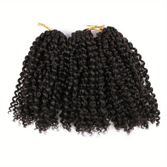 Ombre Long Kinky Curly Hair Synthetic Crochet Hair Extensions Natural Look