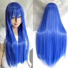 Colorful Straight Wig With Bangs Heat Resistant Costume Wig