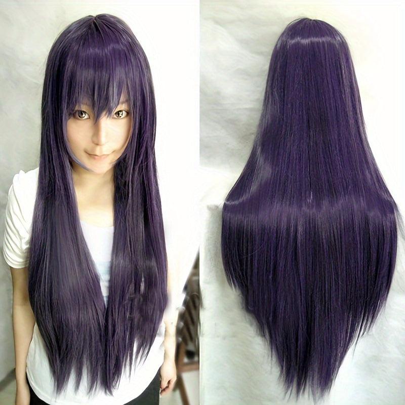 Colorful Straight Wig With Bangs Heat Resistant Costume Wig