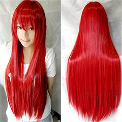 Colorful Straight Wig With Bangs Heat Resistant Costume Wig