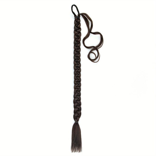 Long Braided Ponytail Hair Extension Natural Soft Synthetic Hair Piece