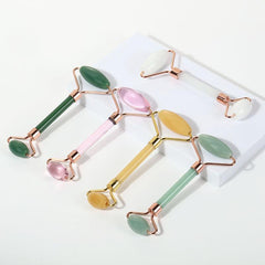 Jade Roller Massager for Face Neck Body - Smooth Fine Lines Wrinkles