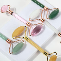 Jade Roller Massager for Face Neck Body - Smooth Fine Lines Wrinkles