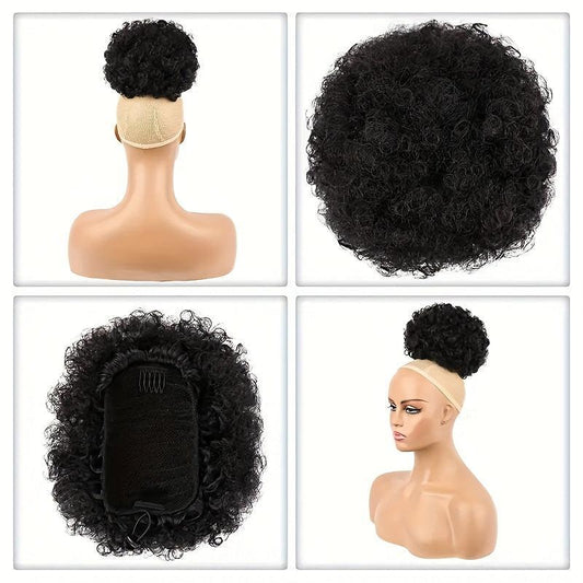 Short Afro Curly Drawstring Ponytail Hair Extension