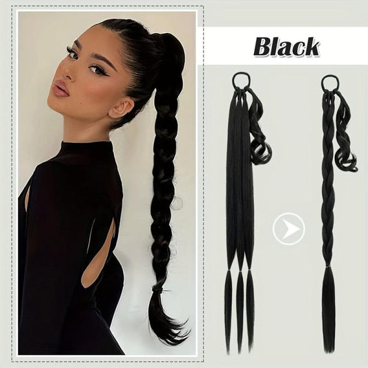 Long Ponytail Extension Synthetic Thick Hair Tie Ponytail Wrap Straight Hair