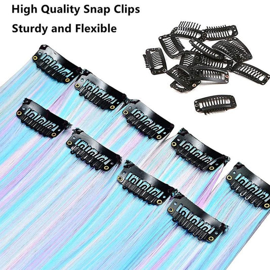 10 PCS Mixed Clip In Hair Extensions for Girls Women Cosplay Party