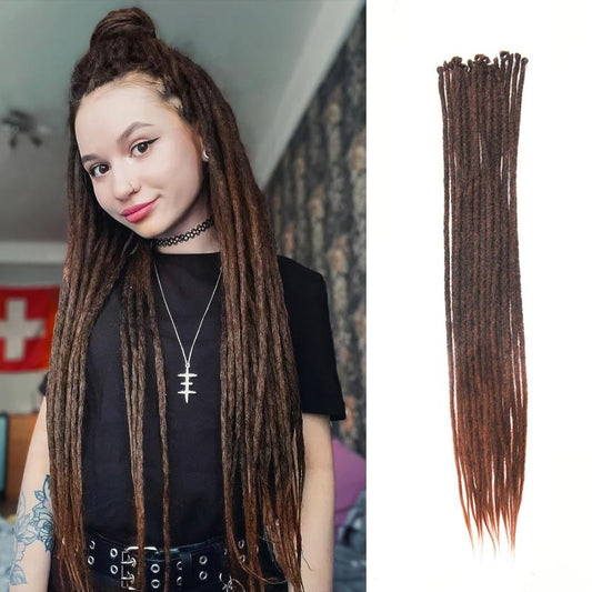 Dreadlocks Extensions 1B Medium Auburn 22 Crochet Braided Hair