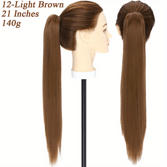 Long Straight Claw Clip Ponytail Hair Extensions for Women Girls