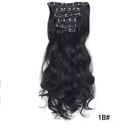 Wavy Curly 6PC Hair Pieces Synthetic Extensions Clip