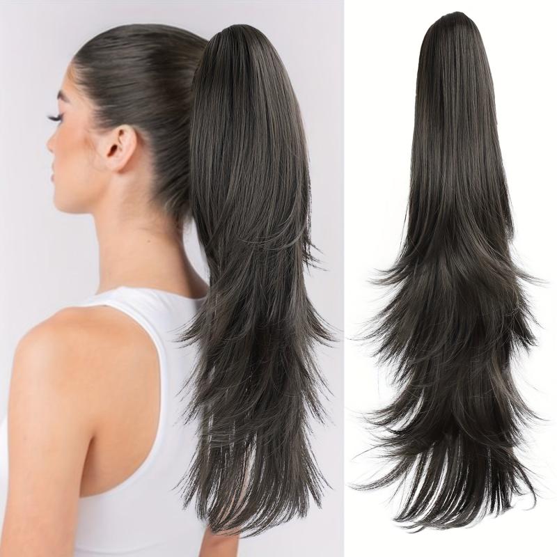 Long Curly Wavy Ponytail Extensions Synthetic Clip In Hair Extensions