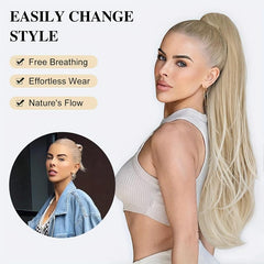 Long Curly Wavy Ponytail Extensions Synthetic Clip In Hair Extensions