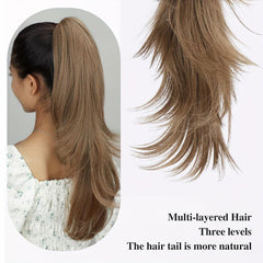 Long Curly Wavy Ponytail Extensions Synthetic Clip In Hair Extensions