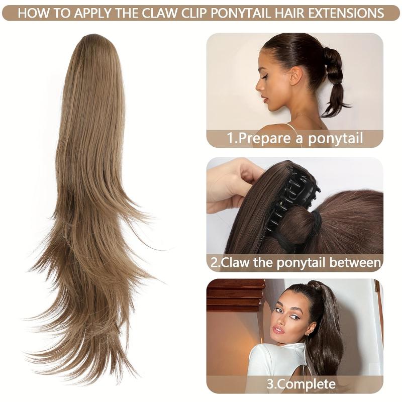 Long Curly Wavy Ponytail Extensions Synthetic Clip In Hair Extensions