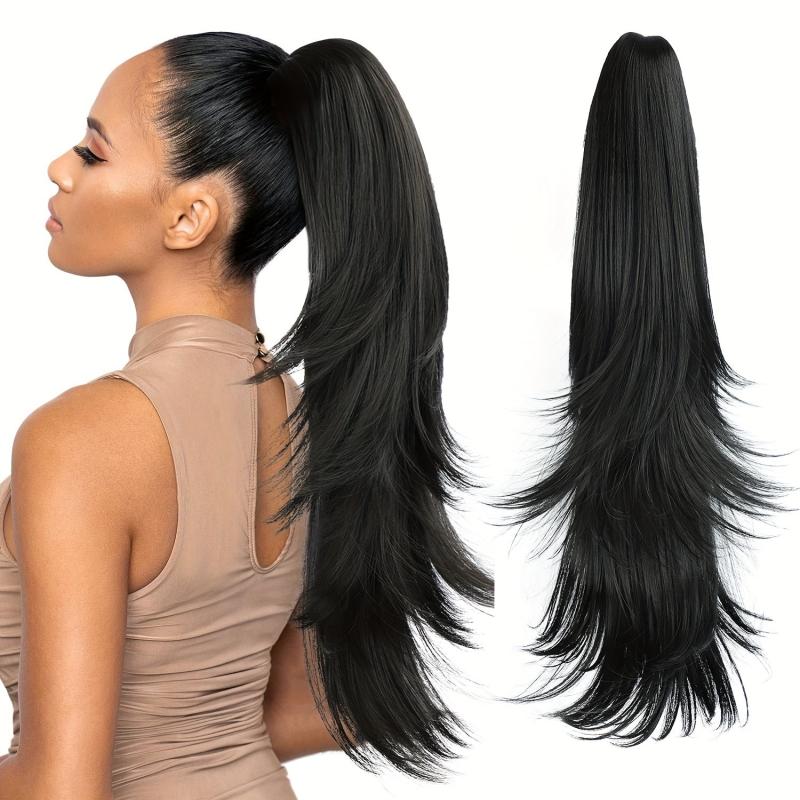 Long Curly Wavy Ponytail Extensions Synthetic Clip In Hair Extensions