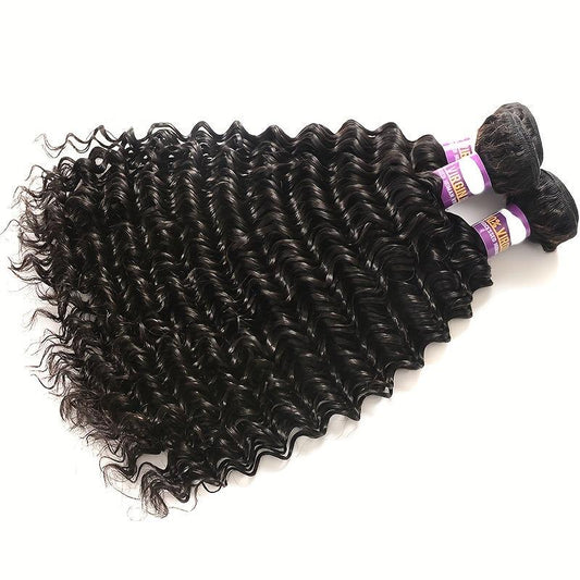 Deep Wave Human Hair Bundles 20-32-76 Virgin Hair Weave Extension