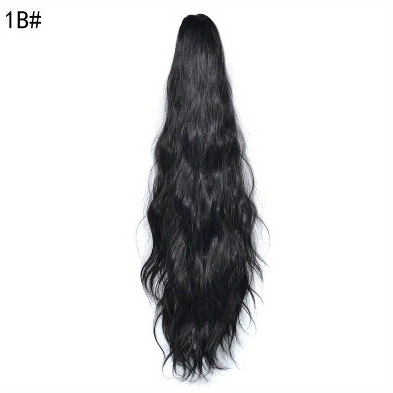 Long Water Wave Ponytail Extension Synthetic Hair for Women Girls