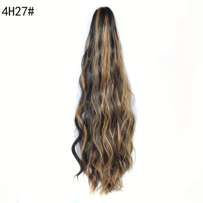 Long Water Wave Ponytail Extension Synthetic Hair for Women Girls