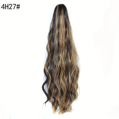 Long Water Wave Ponytail Extension Synthetic Hair for Women Girls