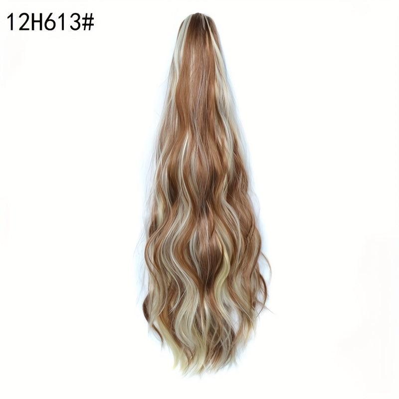 Long Water Wave Ponytail Extension Synthetic Hair for Women Girls