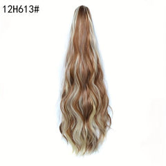 Long Water Wave Ponytail Extension Synthetic Hair for Women Girls