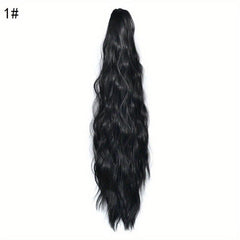 Long Water Wave Ponytail Extension Synthetic Hair for Women Girls