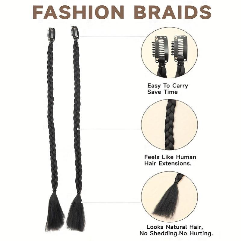 6pcs Box Braids Synthetic Clip In Hair Extensions
